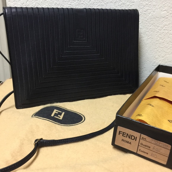 Fendi Handbags - Fendi Vintage Clutch/Cross-Body Black